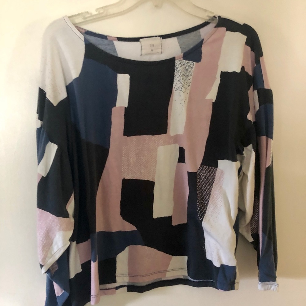 Colorful balloon sleeve TLa anthro blouse size med